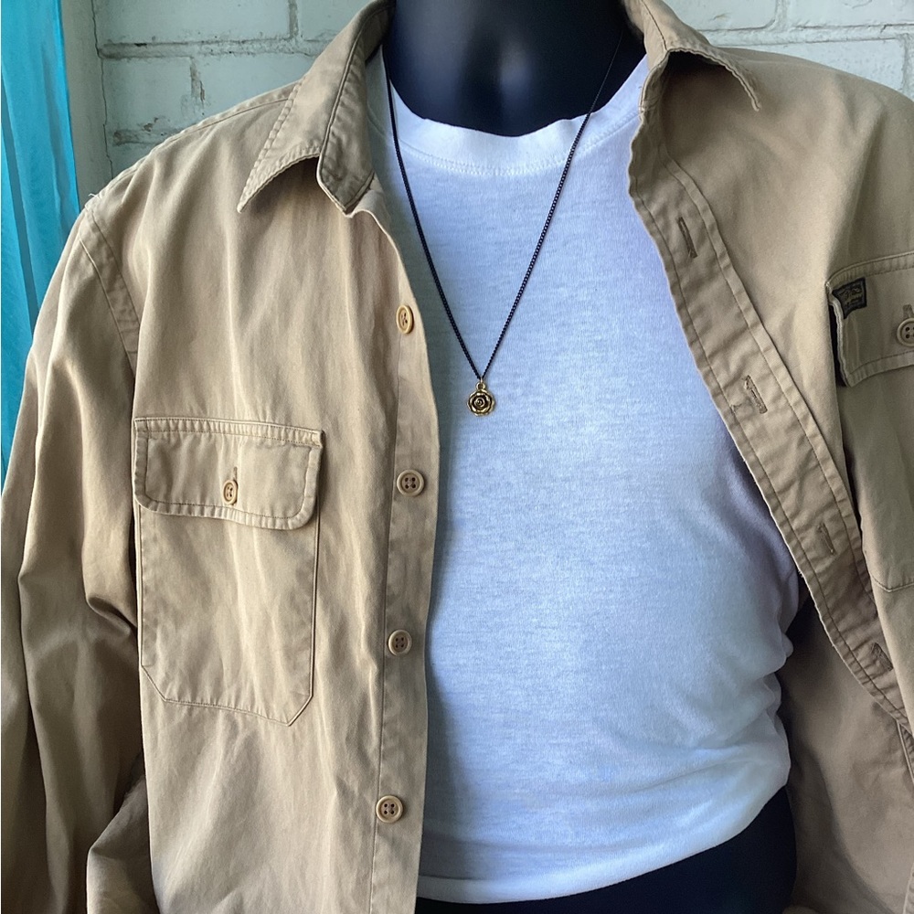 Men's Rose N Black Stainless Steel Chain Necklace